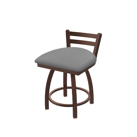 Holland Bar Stool Co 18" Low Back Swivel Vanity Stool, Bronze Finish, Canter Grey Seat 41118BZ007